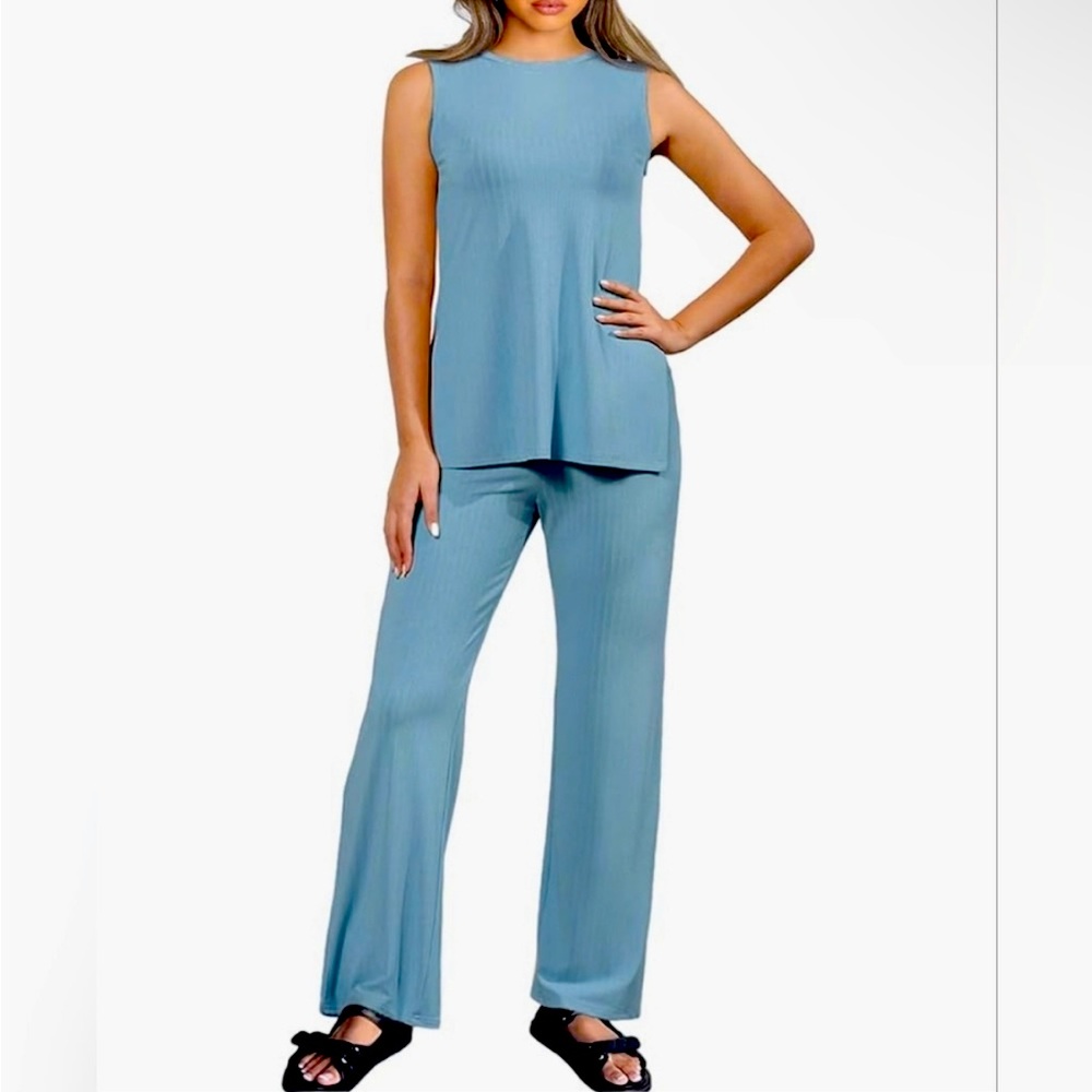 🩵HOST PICK 🩵 Casual 2 Piece Ribbed Knit Pants Set